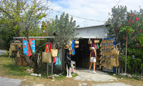 Typical straw goods shop Harbour Island