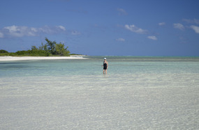 Donna enjoys wading at East Reef shallows