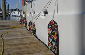 Donna sewed new fender covers with an island flair