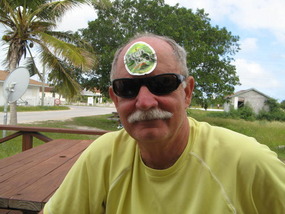 Wally enjoys a local libation