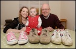 Two lovely ladies, a bunch of old trainers and me!