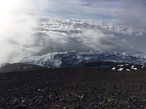 Above the clouds. 