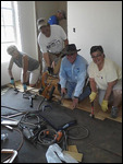 The flooring crew at Nicki Bankheads