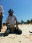 Tracy (future homeowner) multi-tasking