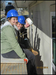 On the scaffold, in the cold!