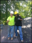 Denise on the new roof