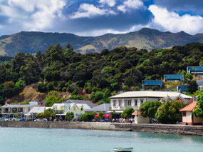 Restaurants along Akaroa Harbor