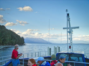 Boat across Lake Manapouri