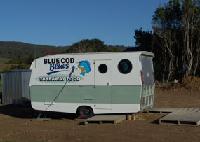 great fish-n-chips at Blue Bod Blues-Curio Bay