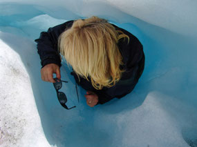 entering the opening of small Ice Cave