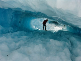 Guide went further in the Ice Cave