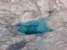 pool of glacial water, who wants to get wet?