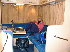 Camper on rainy day in Auckland