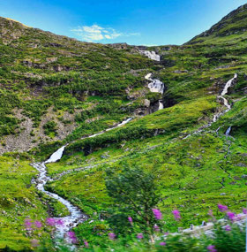 Dvanndalsfossen double waterfall