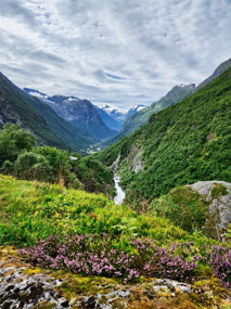 View from cliff of Hjelledalen Valley
