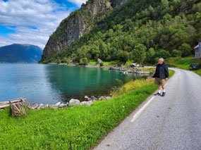 Walk along street to Feigefossen path