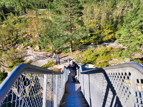 Steep steps down