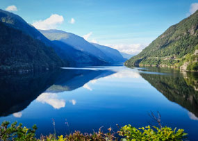 view down arm of fjord from Granvin