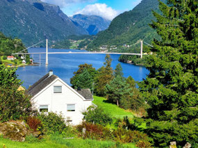 View spot after bridge over arm of fjord