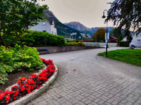 Through a little park -Odda