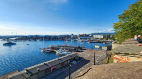 Oslofjord inlet view along castle wall
