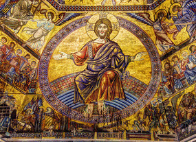 Judgment Day mosaic Christ--Baptistry Dome