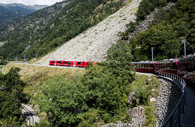 around the edge of mountains