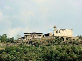Castle - view on train Varenna to Tirano