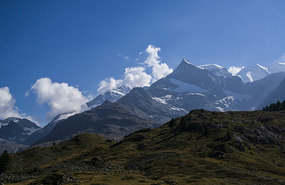 snow-capped mountains before St. Moritz