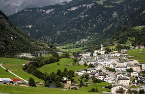 valley town - Bernina Express Train