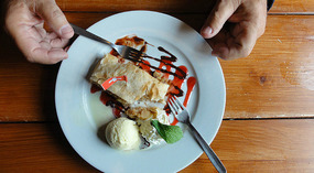 Apple Strudel at Pension Biergarten-Yum!