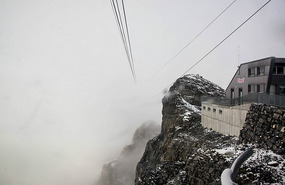 Schilthorn Cable Car into the Clouds