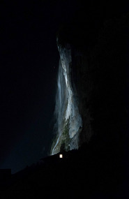 Staubbach Falls lit at night