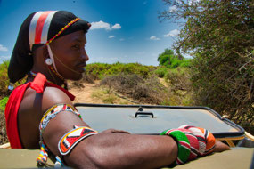 Jonathon looking for animals - Samburu
