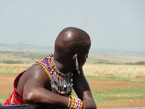  Maasai Warrior at Airport in Maasai Mara 