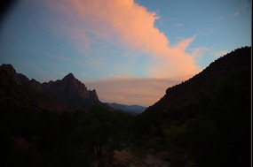 Setting Sun Reflecting on Watchman