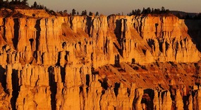 Sunrise making Hoodoos Bright Gold