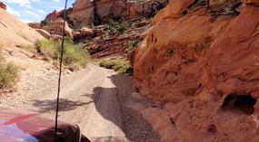 driving through Upper Muley Twist Canyon
