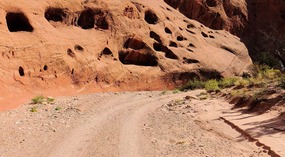 driving through Upper Muley Twist Canyon