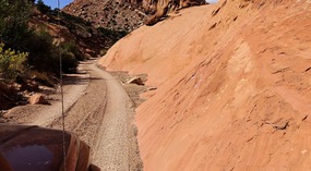 driving through Upper Muley Twist Canyon 