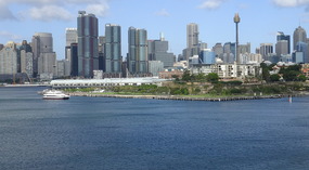 Sydney views while leaving port