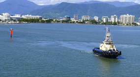 Coming into port at Cairns