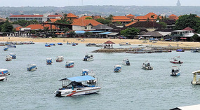 Shoreline View of Bali Coast -- leaving port