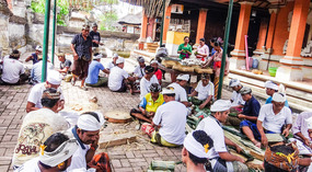 Village Men Preparing for Festival