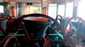Bells enclosed in glass room