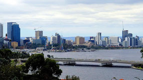 view of downtown Perth from Kings Park