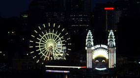 Lunar Park lit up in early am