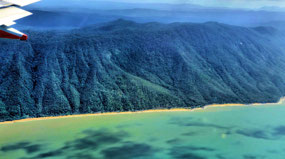 Mountains & Ocean Views from Plane--Cairns