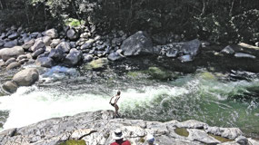 Kids Jumping into Water