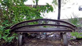 Bench Made from Railroad Ties